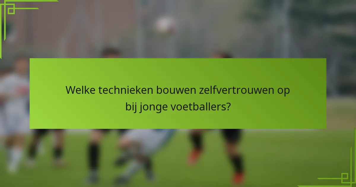 Welke technieken bouwen zelfvertrouwen op bij jonge voetballers?